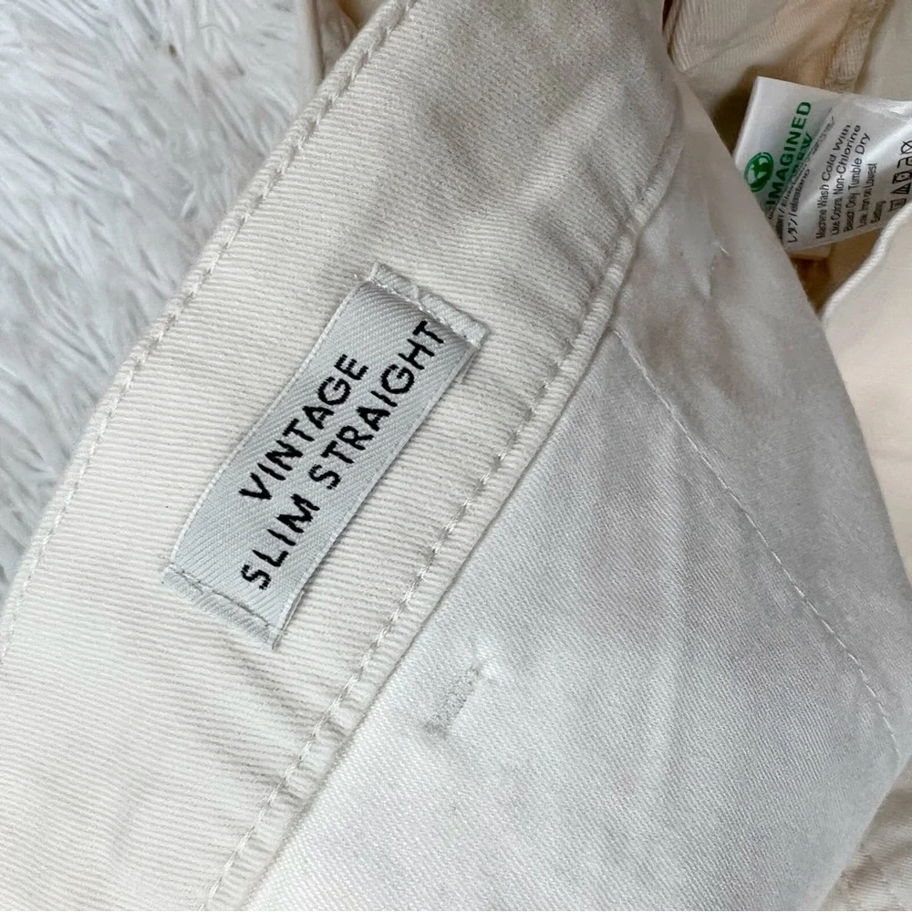 J Crew New high rise Vintage slim-straight stretch chino pant Mountain white